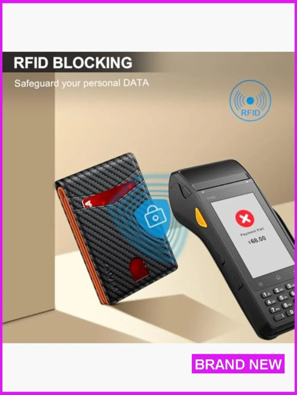 Slim RFID Blocking Leather Wallet Minimalist Bifold Card Holder Gift